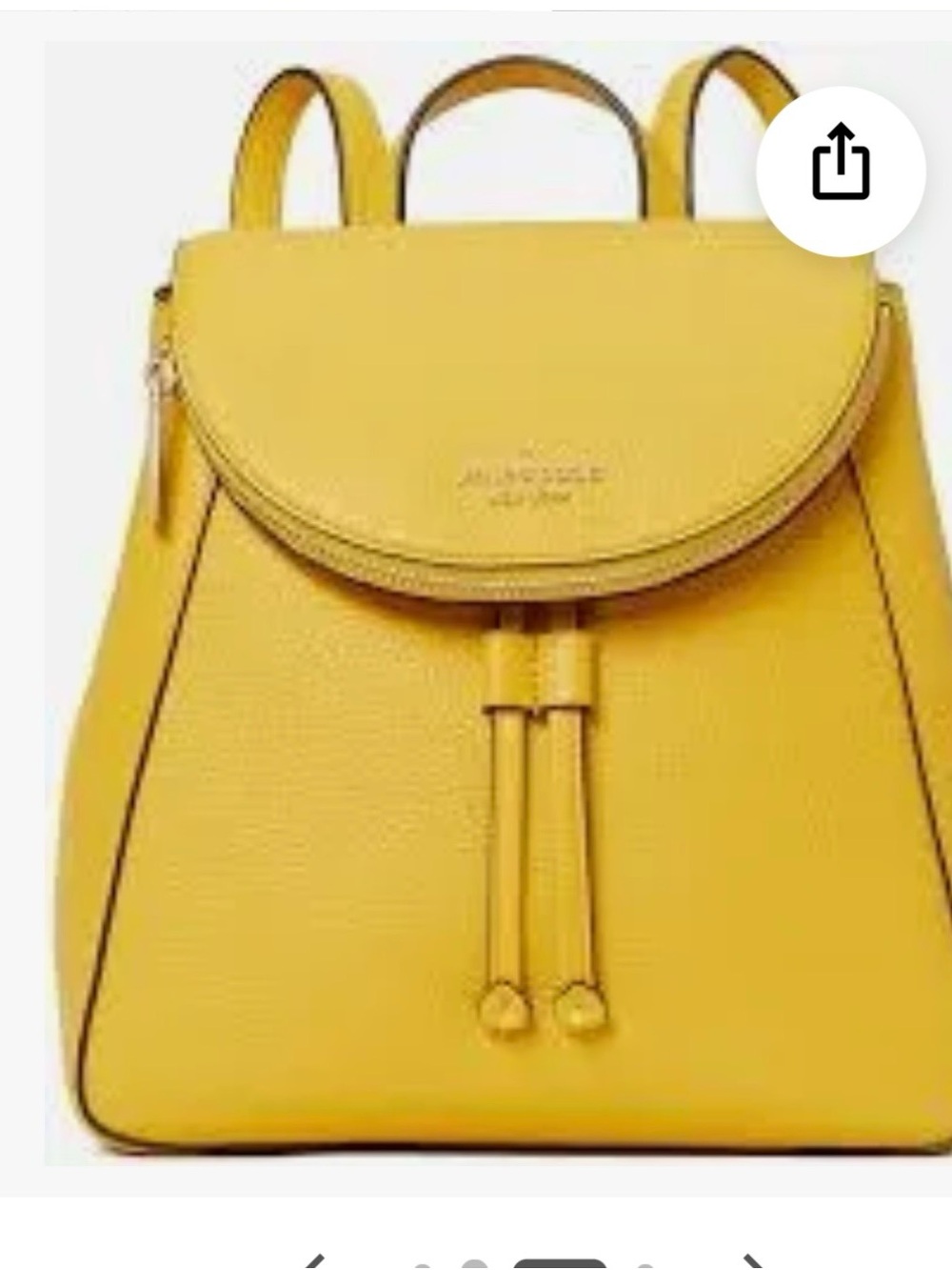 kate spade Yellow Leather Pebbled Drawstring Backpack and matching wallet